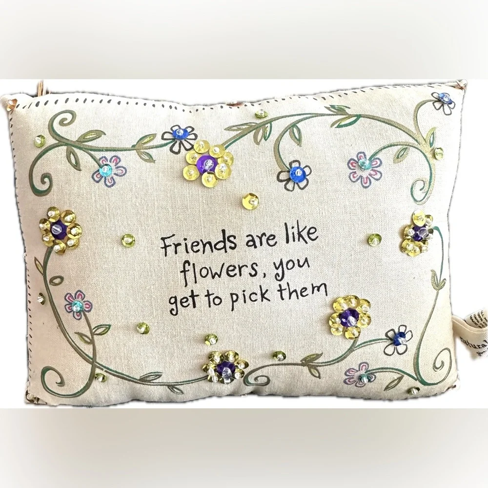 NATURAL LIFE Cream Accent Pillow with Floral Design